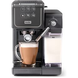 BREVILLE VCF146X-01 Καφετιέρα Espresso 19 Bar 1245Watt TouchScreen με δοχείο για Αφρόγαλα Silver Black