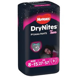 HUGGIES Drynites Pyjama Pants Teens Girl 8-15 Years (27-57Kg) 9 Τεμάχια (5029053527604)