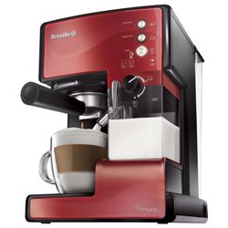 BREVILLE VCF046X-DIM Καφετιερα Espresso 15 Bar 1050Watt με δοχείο για Αφρόγαλα Dark Red