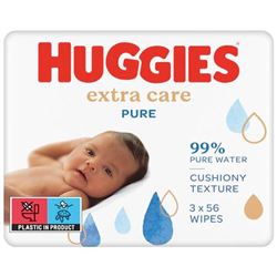 HUGGIES Pure Extra Care Mωρομάντηλα 99% νερό 3 x 56 (168 τεμάχια) 5029054222119